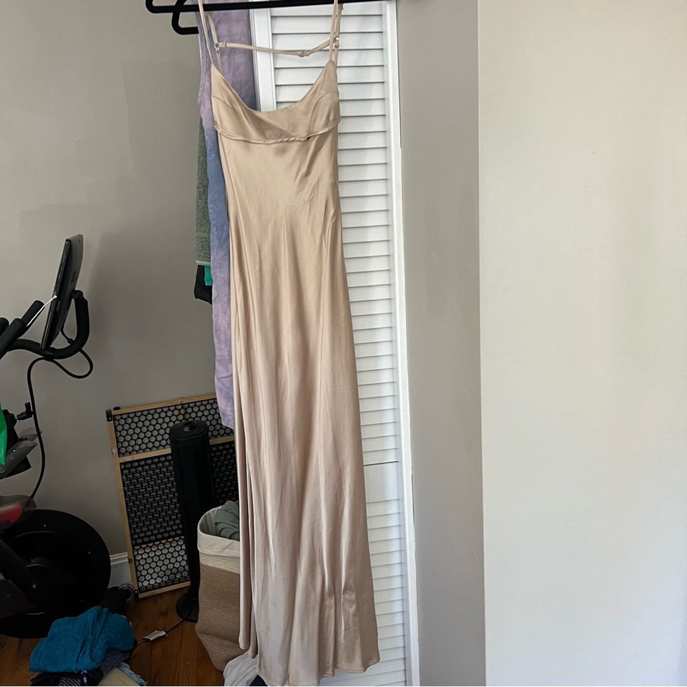 Zara Champagne Satin Slip Dress
